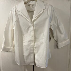 Coldwater Creek Classic White Button-Down Shirt
